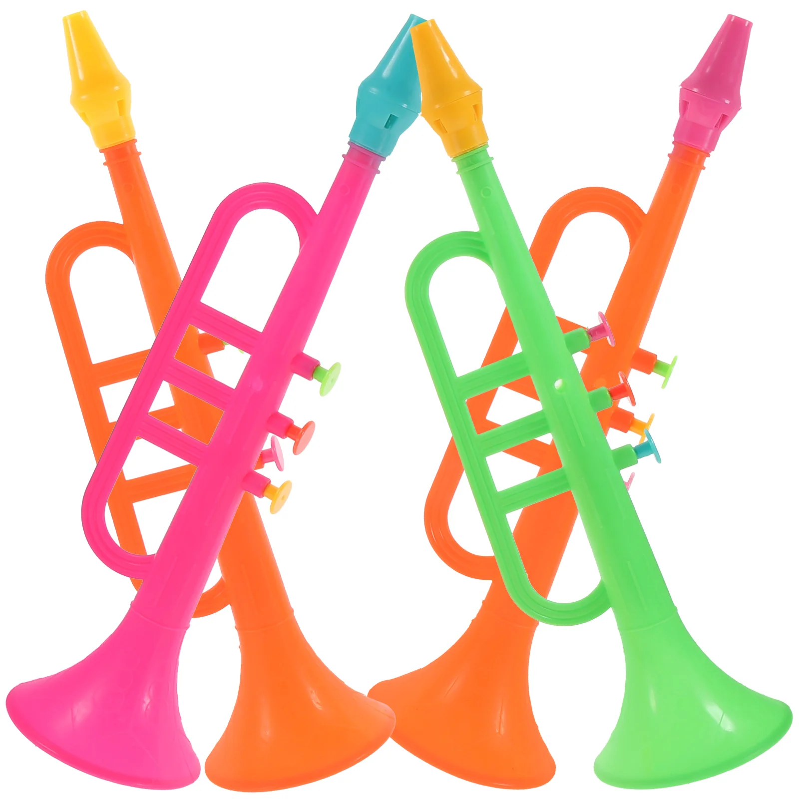 

4 Pcs Musical Trumpet Instruments Funny Plastic Compact Interesting Mini Stage Gift Household