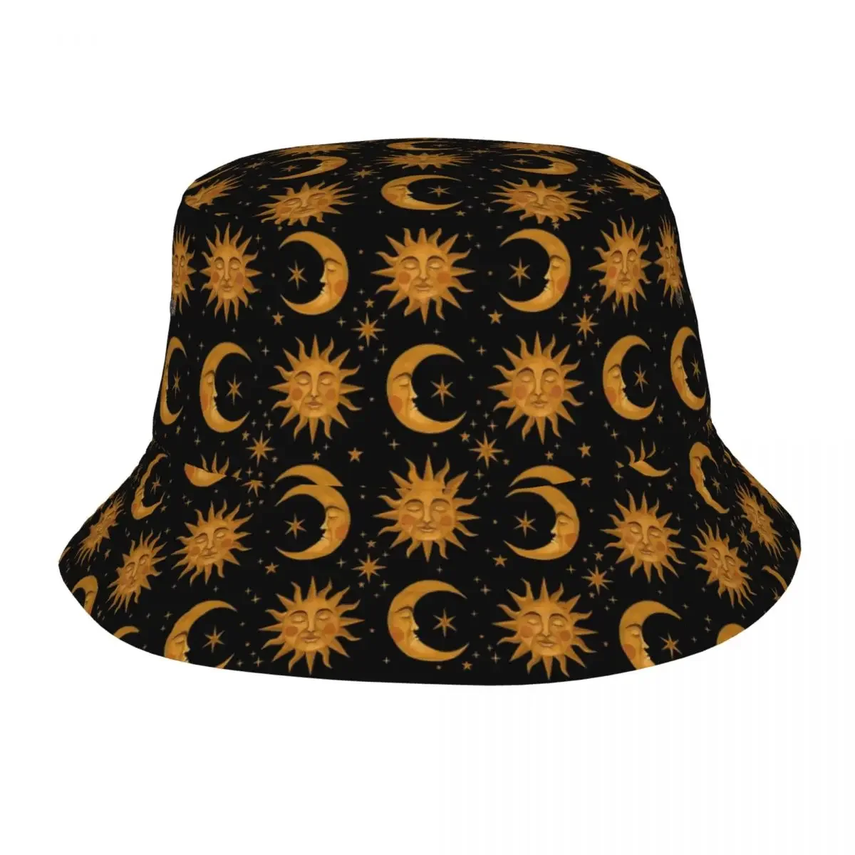 Celestial Dreams Bucket Hat For Women Solar Moon Fisherman Hats Casual Fishing Caps Soft Fold Streetwear Graphic Sun Hats