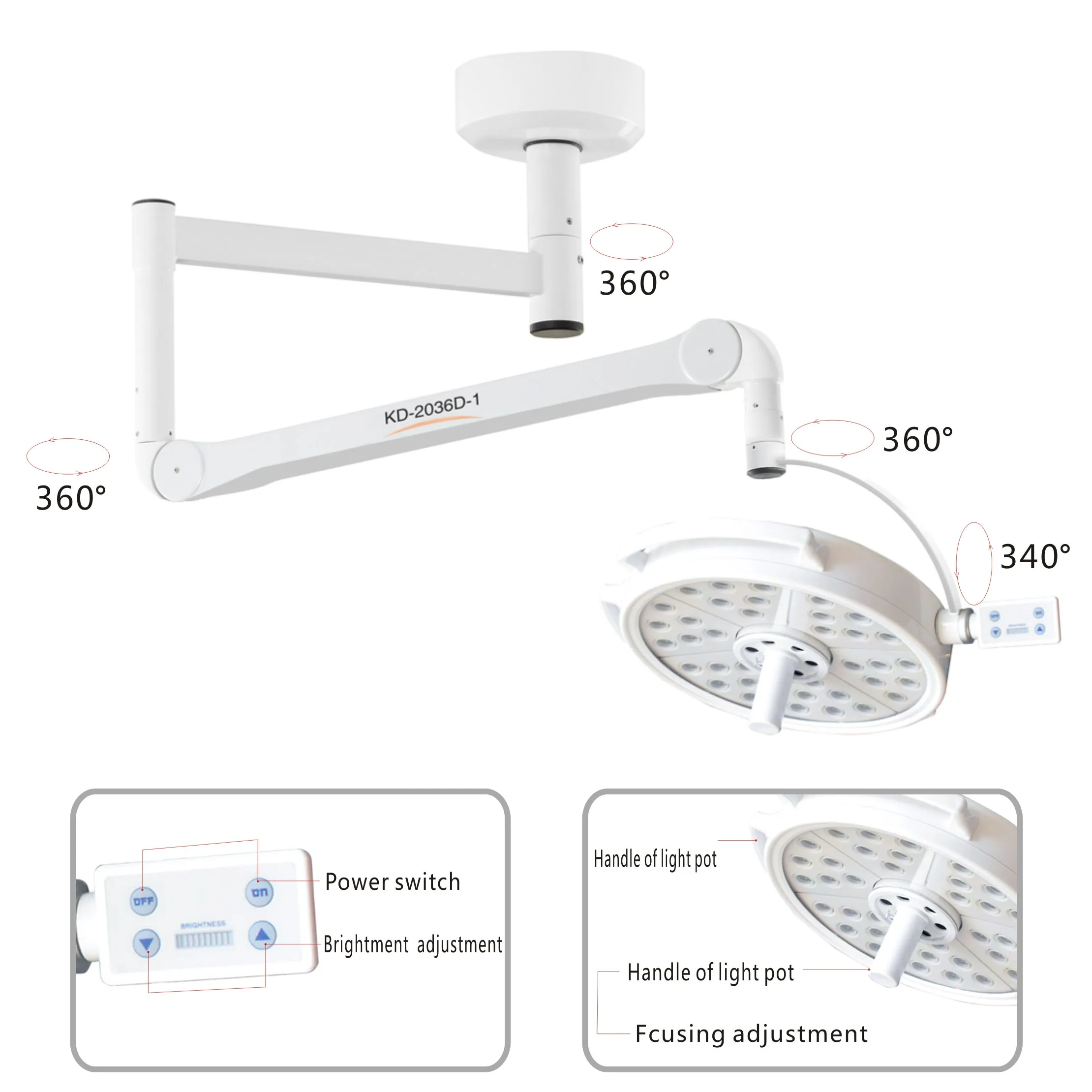 Medical Ceiling Installation Shadowless 36 Hole 3w Light Emitting Diode Operating Room Light