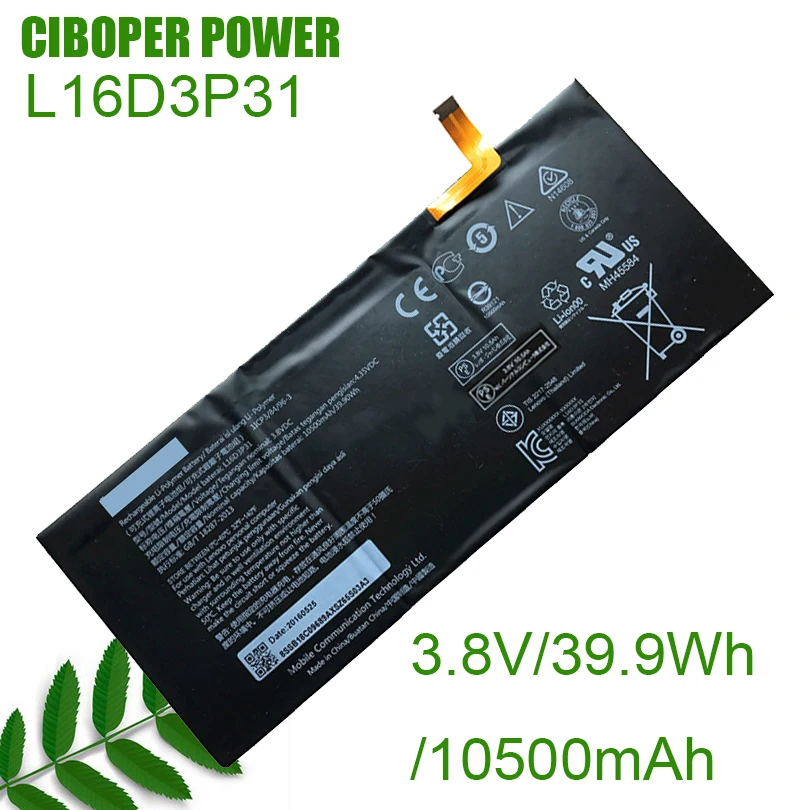 CIBOPER POWER Baterai Laptop Asli L16D3P31 L16C3P31 3.8V untuk Yoga A12 Notebook Seri YB-Q501F