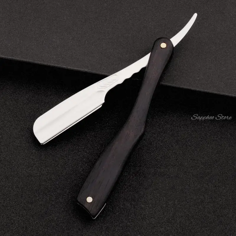 Pro Shaving Straight Razor Classic Manual Sharp Folding Knife Men Light Carbon Steel Shaver Sandalwood Handle With Feather Blade