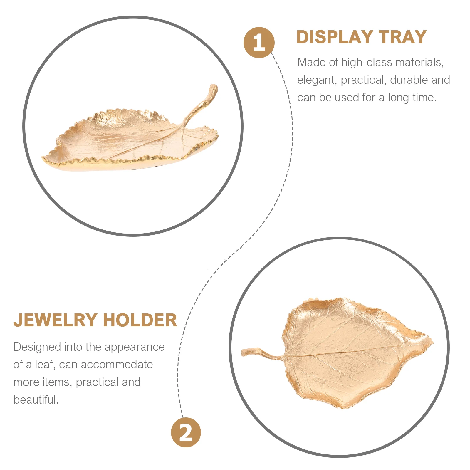 1pc Leaf Shape Jewelry Storage Tray Golden Zinc Alloy Desktop Organizer Creative Display Holder For Rings Necklaces Earrings
