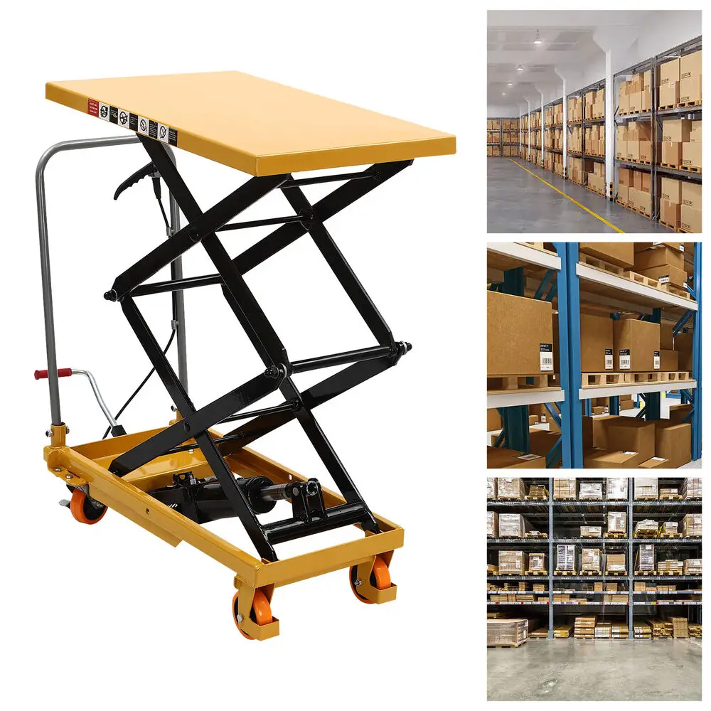 Single Scissor Hydraulic Lift Table, With Locking Wheels For Handling New