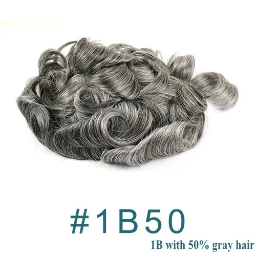 Natuurlijke haarlijn Herentoupet V-lus 0,06-0,08 mm PU-basis Haarvervangingssysteem Steil/golvend haar voor opties Blond - afbeelding 1