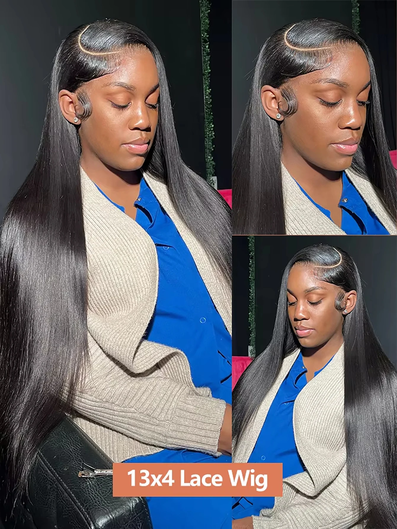 100% cabelo humano 13x4 osso em linha reta frente do laço perucas de cabelo humano 30 Polegada 13x4 peruca frontal do laço para mulher pré arrancado