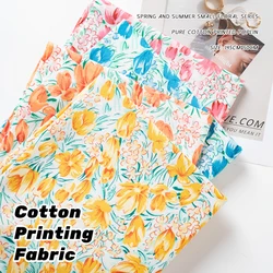watercolor style tulip fashion cute pattern cotton poplin fabrics by the meters sewing for dolls kids dress shirt textiles cloth