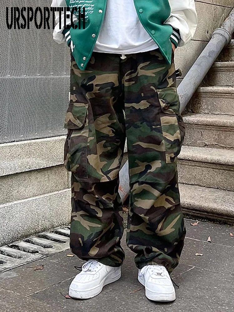 Cargo Men Pants Plue Size Trousers Hip Hop Joggers Pants Straight Casual Techwear Camouflage Harem Streetwear Trousers Sweatpant