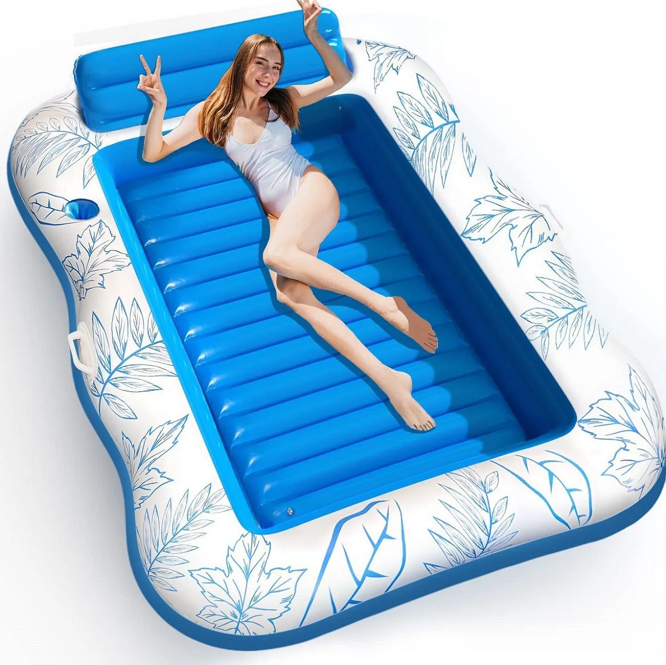 Opblaasbaar zomerspeelgoed voor buiten: nieuw model fabriek direct eenpersoons drijvend bed watervlot voor kinderen en volwassenen