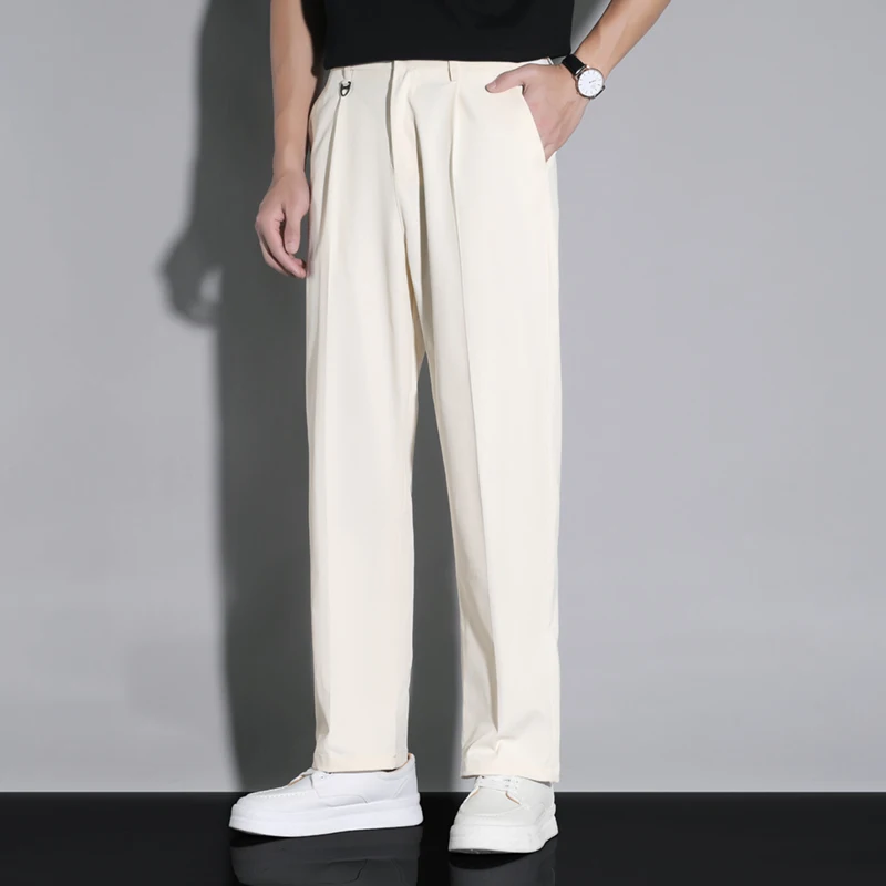 New Men Gray Suit Pants Fashion Casual Classic Style Slim Fit Soft Trousers Male Business Brand Advanced Stretch Dress Pants Man