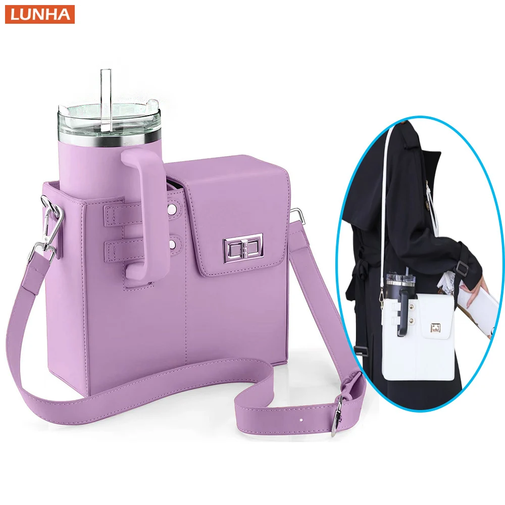 

Women's Crossbody Shoulder Bags Water Bottle Organizer Protection Sleeve Carry Bag for Stanley Tumbler Cup Daily Commute Outdoor
