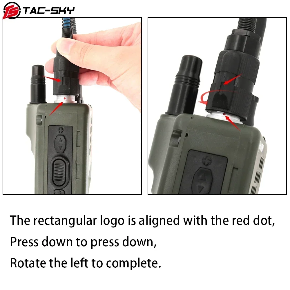 TAC-SKY tactical airsoft headset PRC152\148 simulation box compatible with PELTO 6-pin PTT adapter