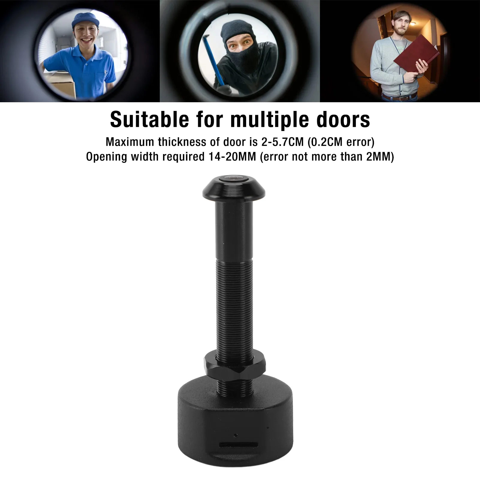 Digital Door Viewer Mobile Detection 170° Wide Angle Lens 1080P HD Smart Peephole Camera Sturdy Lens with APP for Home Security