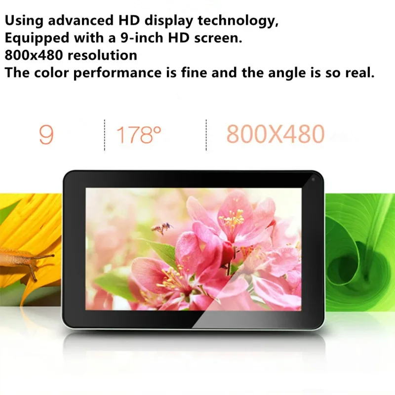 9 بوصة 8G MP4 MP3 بلوتوث HD لاعب اللوحي اللاسلكية فيديو صور تسجيل الكتاب الإلكتروني واي فاي ألعاب الإنترنت وحدة التحكم نظام أندرويد 4.4