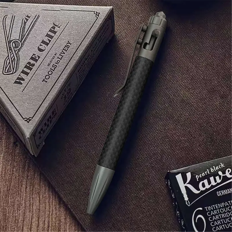 Carbon Fiber Multifunctional Self Defense Tactical Pen Outdoor Portable EDC Bolt Pen