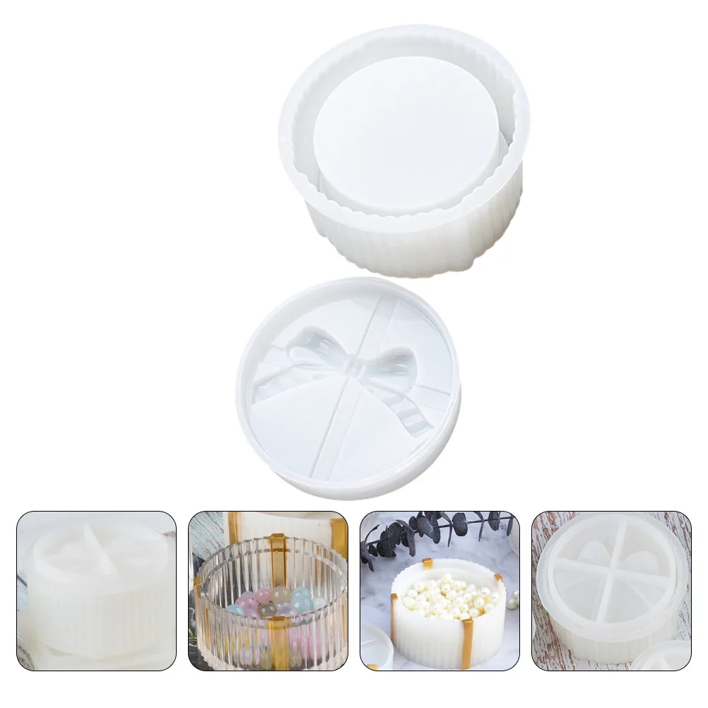 

1 set Gift Box Molds Silicone Epoxy Resin DIY Jewelry Storage Decorative Round-shape Organizer Mirror Smooth Premium Portable