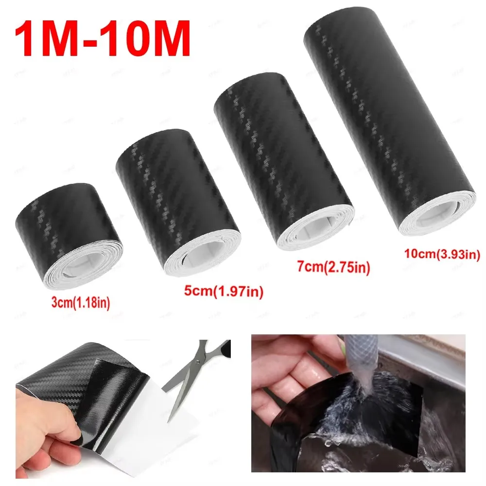 3/1Pcs Nano Carbon Fiber Car Sticker DIY Paste Protective Strip Car Door Threshold Side Mirror Anti Scratch Tape Protective Film