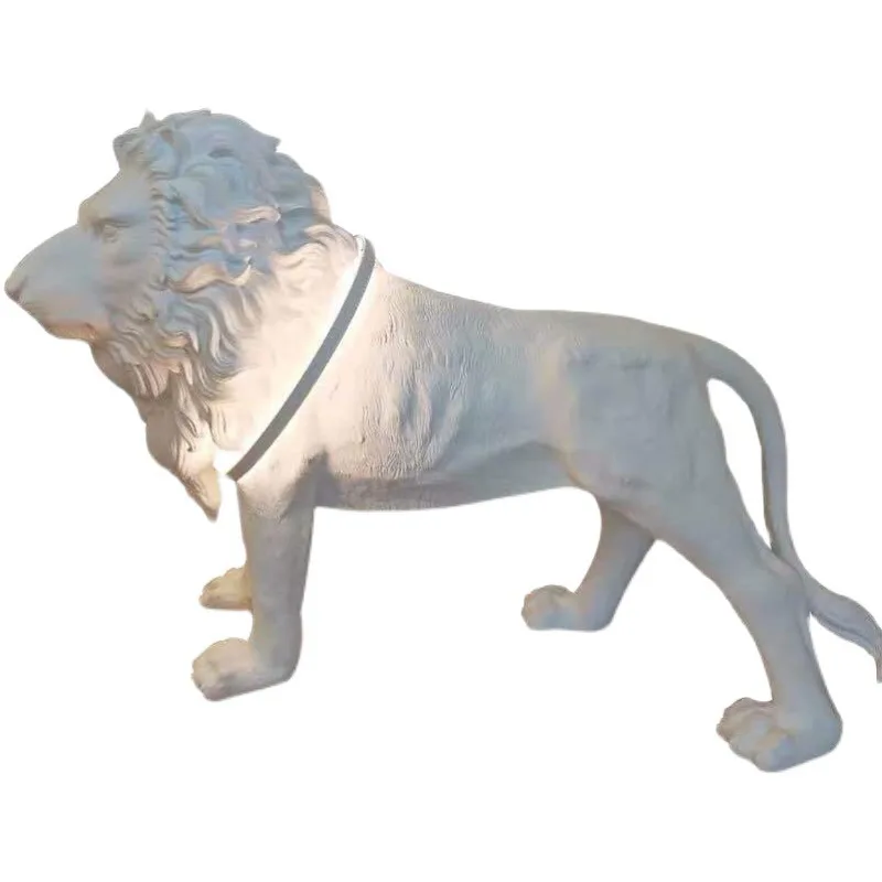 

Hotel lobby fiberglass auspicious lion decorative sculptures living room villa exhibition hall floor lamp
