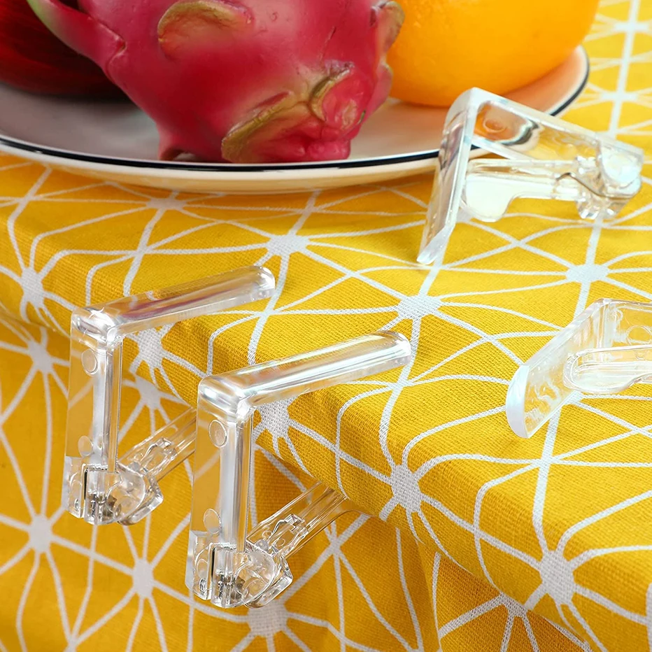 4pcs Transparent Tablecloth Clips Holder Anti-Slip Table Cover Clamps Multi-function Party Wedding Tablecloth Clip Cloth Clamp