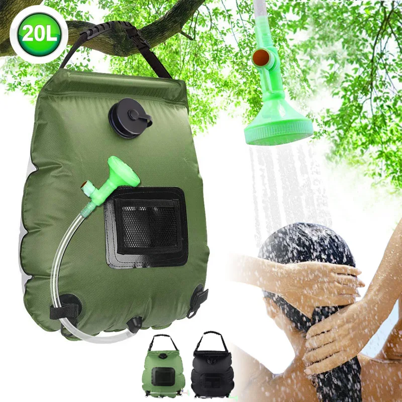 20L Camping Survival Bath Bag Outdoor Portable Multi-purpose Bath Water Bag with Thermometer Display