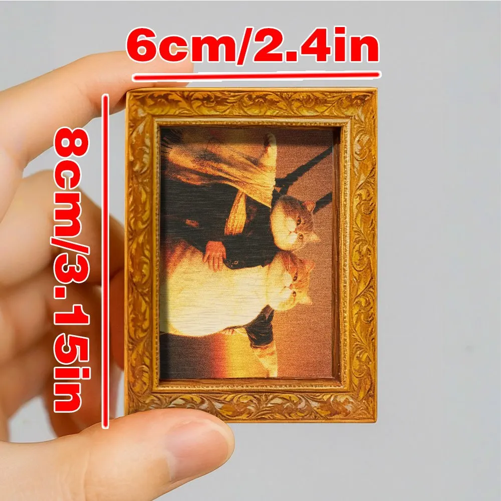 Retro-Haftmagnet aus Holz mit Hakimi-Motiv, Mini-Katzen-Dekorationsbild „My Heart Will Go On“, niedliches Ornament für den Kühlschrank, Heimdekoration – Detail 3
