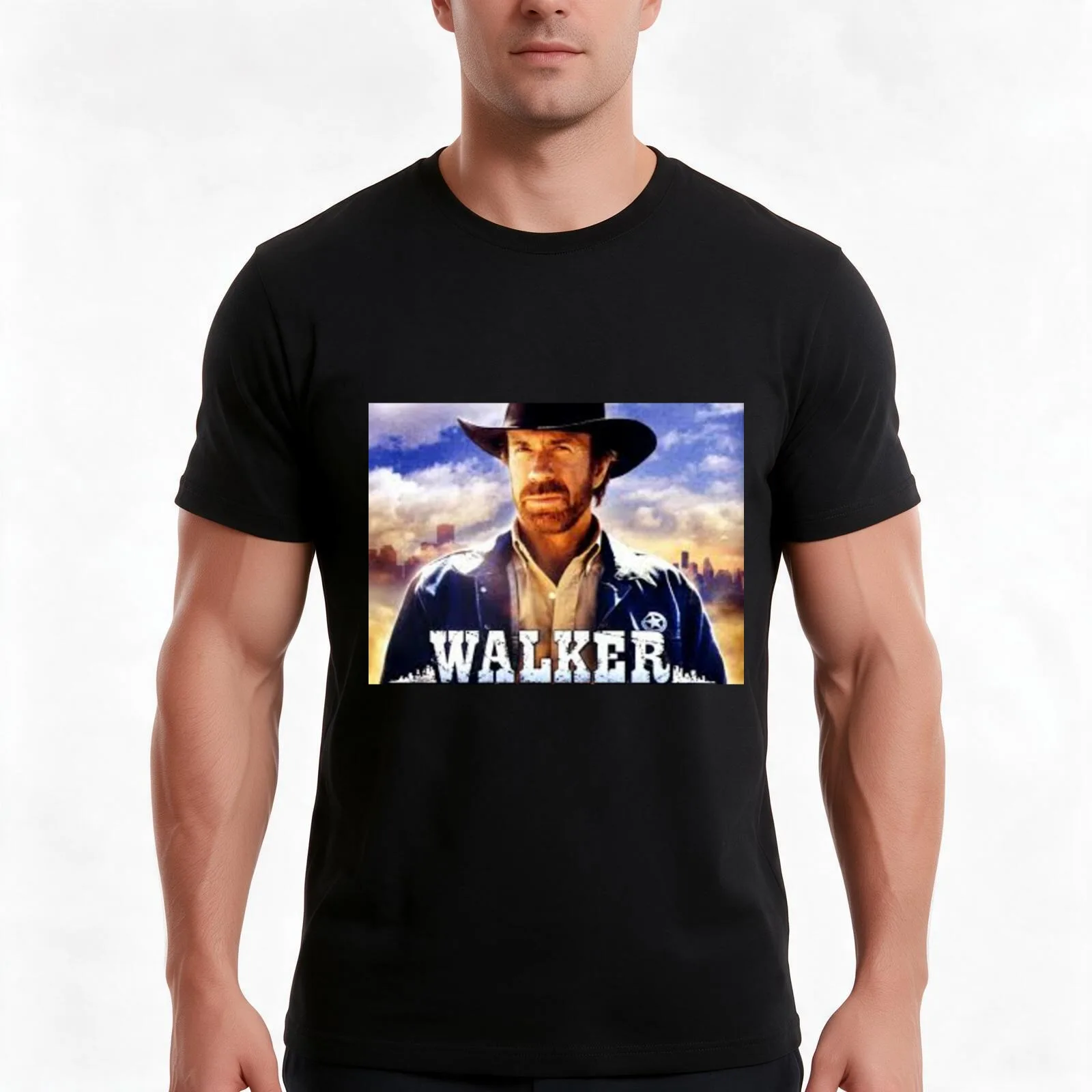 walker Texas ranger T-Shirt Summer Casual Cotton Tee Oversized Streetwear Tops Vintage Graphic Print Loose Fit Short Sleeve