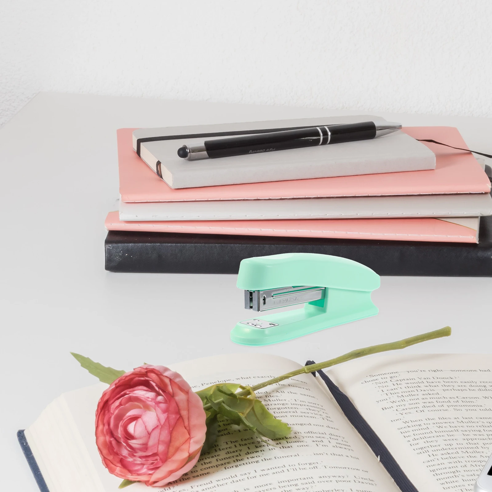 

Multifunctional Paper Stapler Portable Desk Staplers Office Plastic Desktop Compact