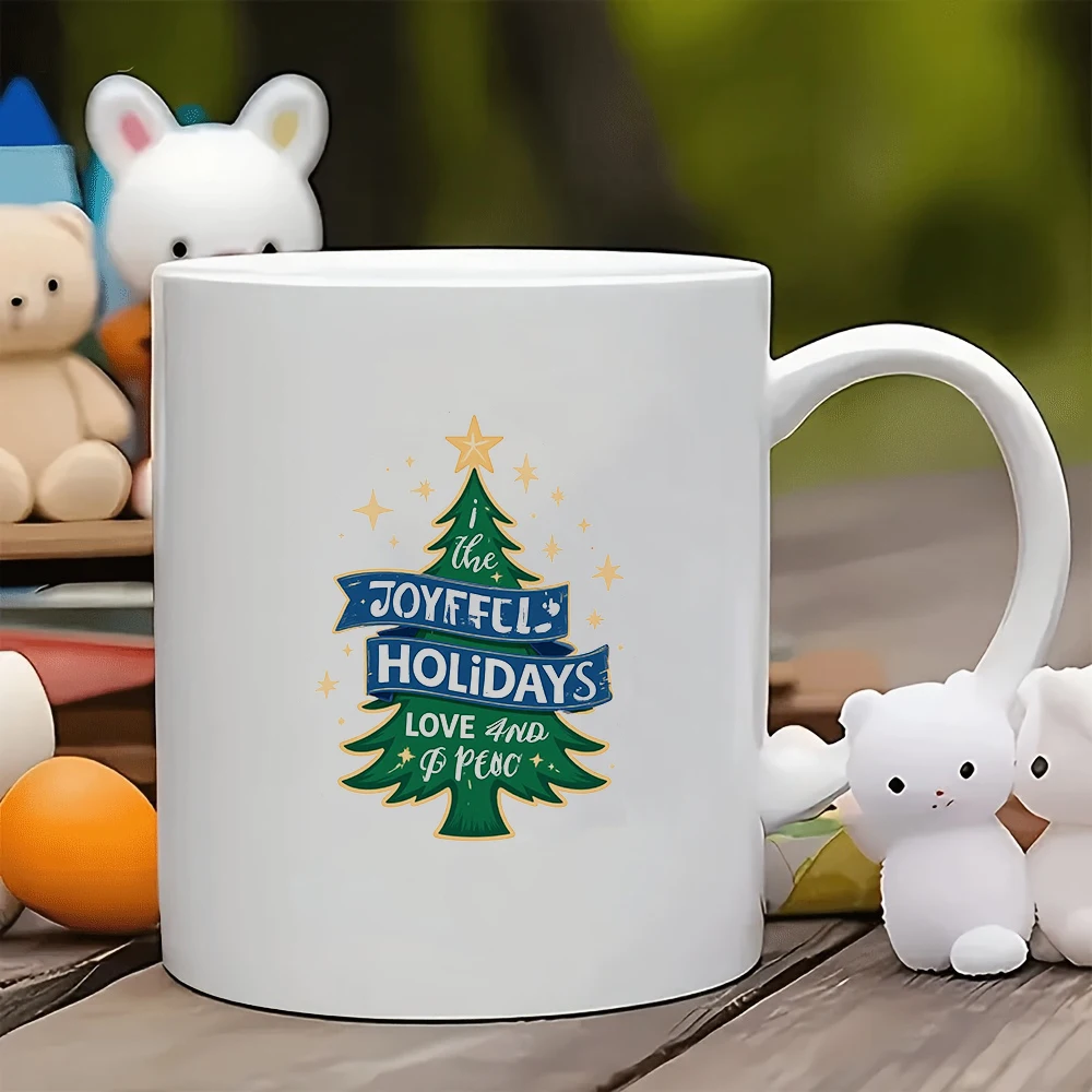 

11oz Cup + Christmas Tree Sticker + Christmas Gift - Kids Water Bottle Home Office Coffee Cup Holiday Decor