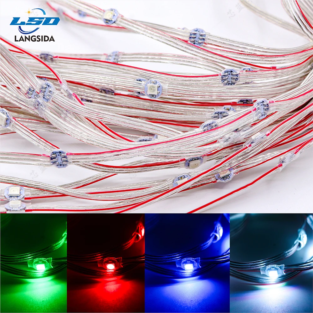 Módulo LED presoldado 5050 DC5V WS2812B RGB IC cadena 10cm cable WS2812 IC píxeles LED por cadena direccionable individualmente 2812