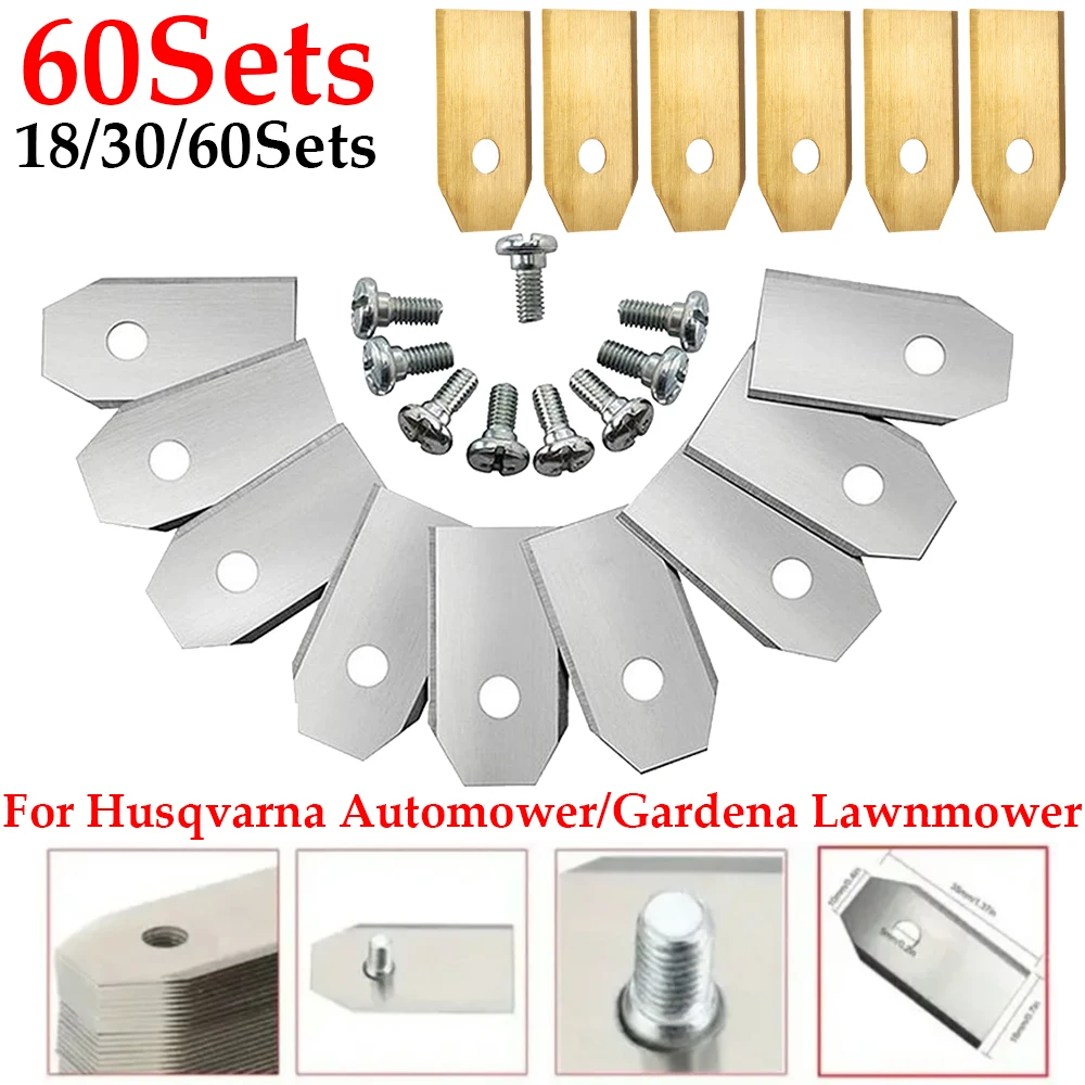 60Sets Lawn Robot Blade Titanium Plating Lawn Mover Replacement Blade For Husqvarna Automower/Gardena Moving Machine Essential