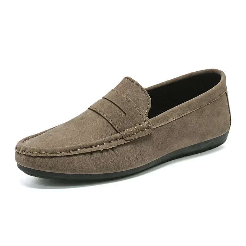 Casual Loafers Spring Men\'s Shoes Suede Loafers For Men Soft Driving Moccasins High Quality Flats Male Walking Shoes on offer