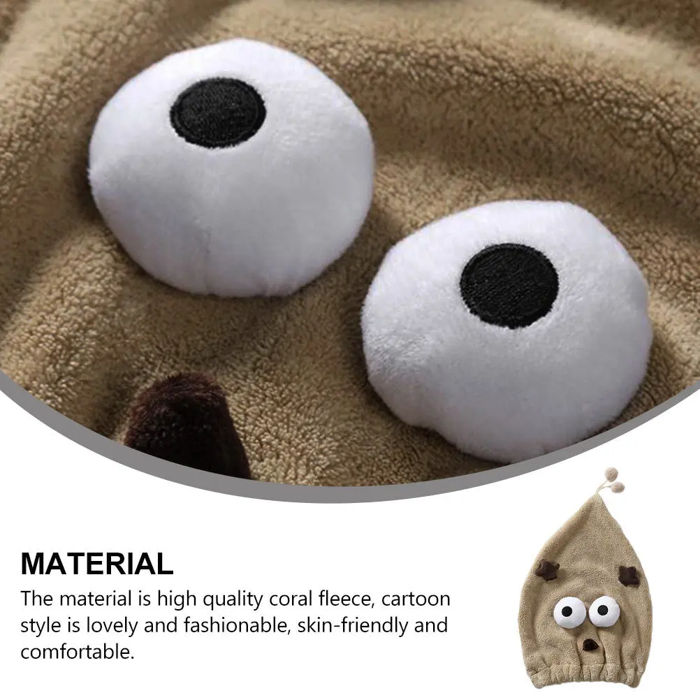 

Hair Drying Cap Coral Fleece Absorbent Quick Dry Bathing Cap For Women Cartoon Shower Hat Thickened Soft Towel Set Home