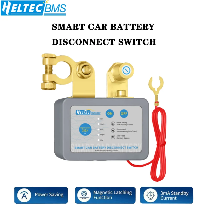 Heltec Smart Car Battery Disconnect Switch Automatic Control suitable for 12V  displacement ＜3.0 cars