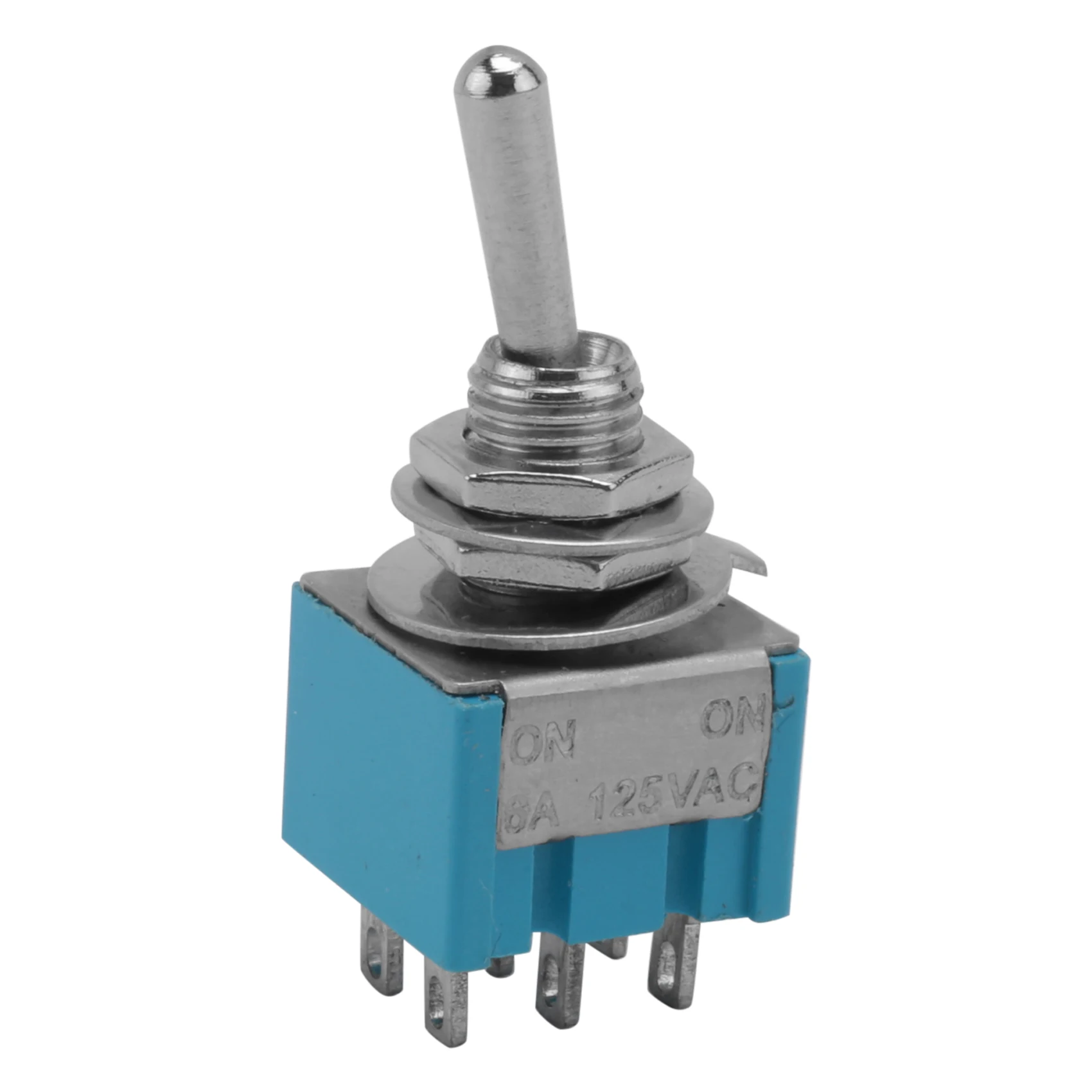 DT60 AC 3A/250V 6A/125V 6 Pin DPDT On/On 2 Position Mini Toggle Switch Blue
