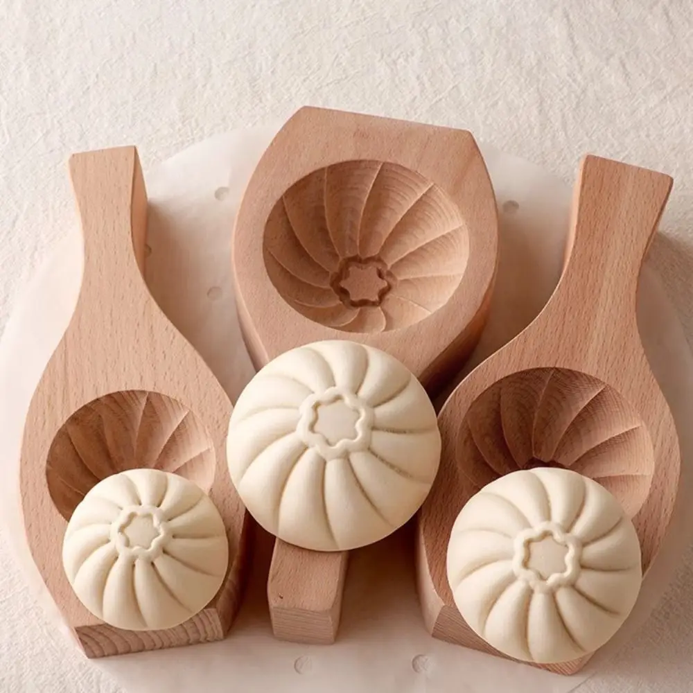 

Durable Star Pattern Wood Baozi Mold Manual Non-stick Steamed Bun Mold Deepened Steamed Bread Mold Household