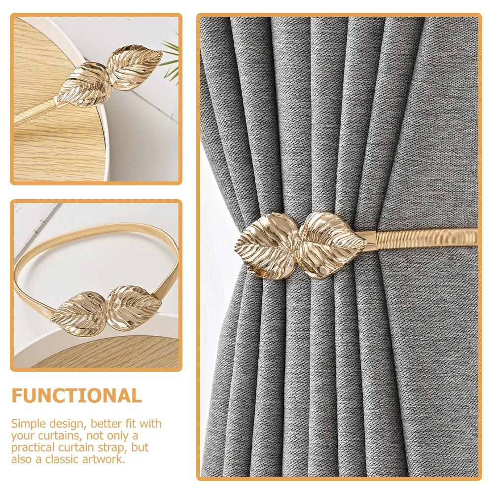 

2pcs Alloy Curtain Tiebacks Leaf Design Decorative Buckles For Home Window Curtains Metal Holdbacks Curtain Accessories