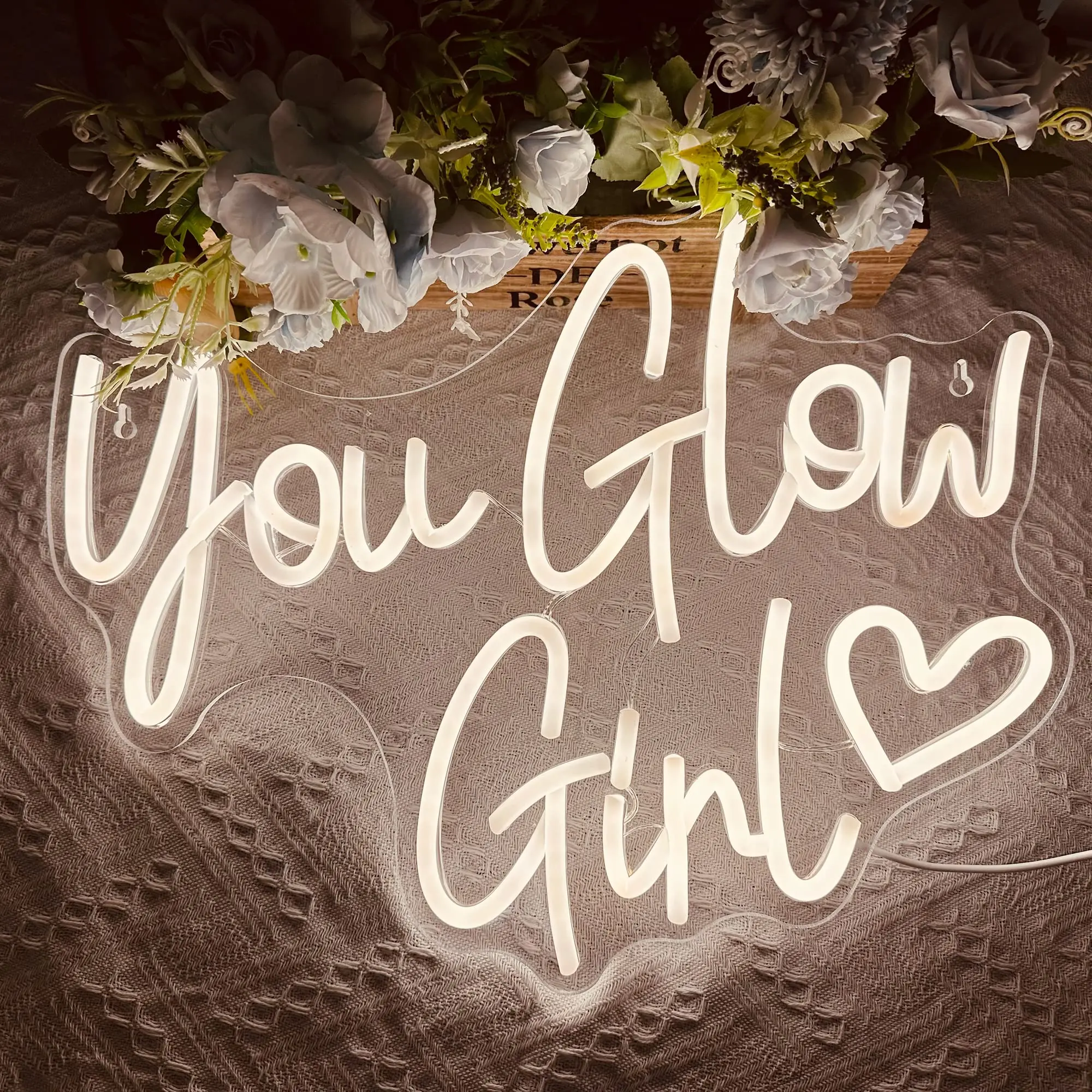 Enseigne au néon personnalisée You Glow Girl, lumière LED, mariage, fiançailles, ornement, fête d'anniversaire, bar, art acrylique, décoration murale, cadeau