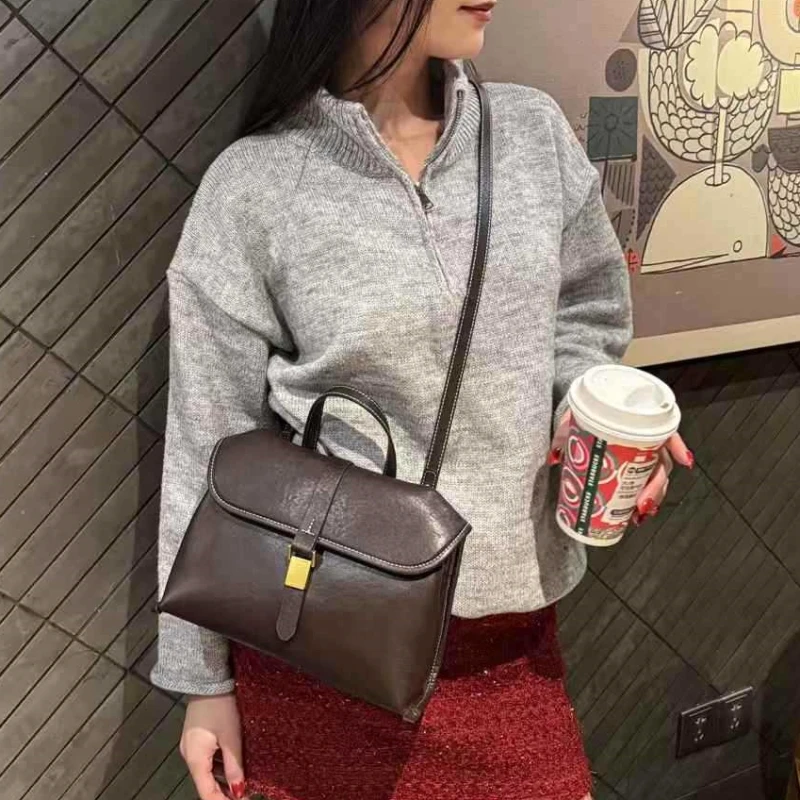 Genuine leather woman bag small square shoulder bag Handbags ladies crossbody bags luxury designer minimalism bag cowhide bag