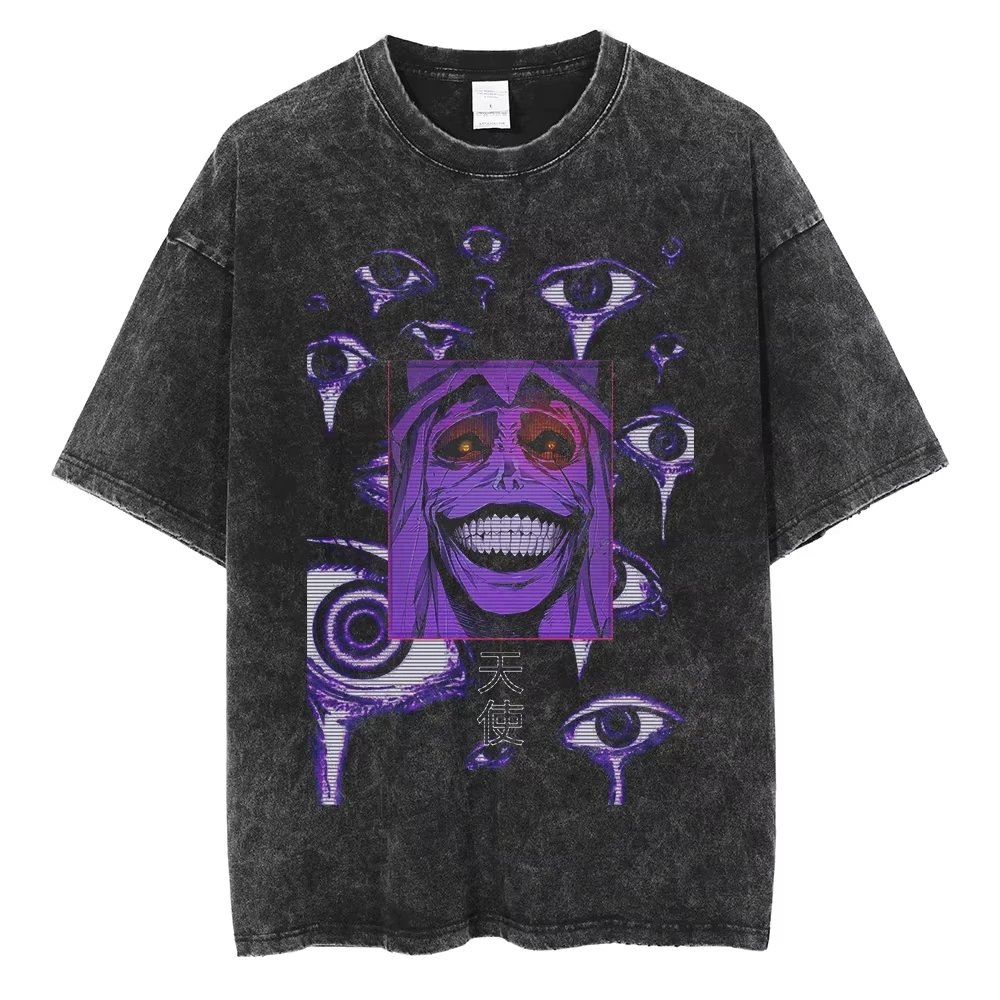 

2025Hete Anime Nivellering Gezongen Jin Tshirt Mannen Hoge Kwaliteit Gewassen Katoenen T-Shirts Harajuku Mannelijke Size T-Shirt