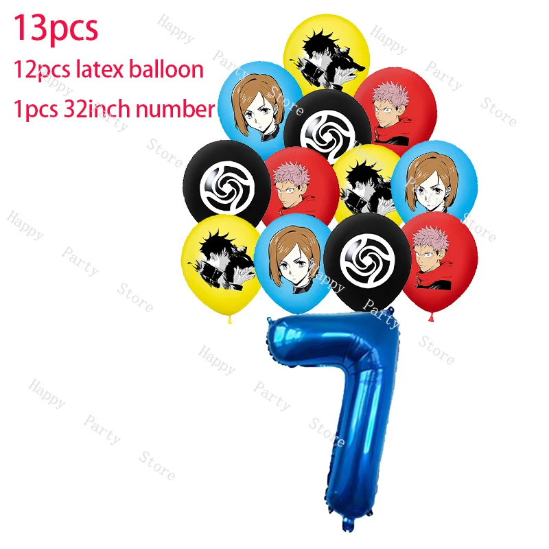 Jujutsu Kaisen Birthday Party Decoration Jujutsu Kaisen Balloon Backdrop Cake Topper Split Sales Jujutsu Birthday Party Supplies