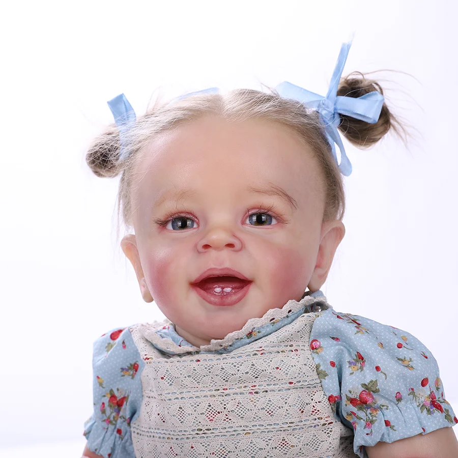 20 Zoll große, realistische Reborn-Puppe, Mädchenpuppe mit Puppenkleidung und Zubehör, geeignet für 3-jährige Kinder als Geburtstagsgeschenk-Set, hochwertiges Malerei-Geschenk-Set