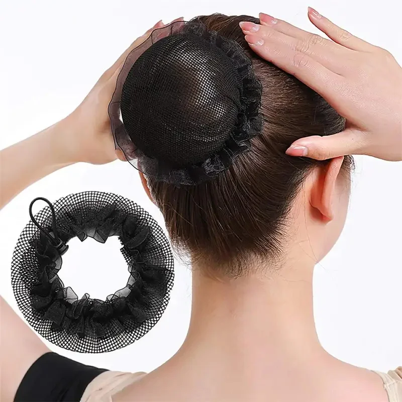 

Round Bun Nets Stretchable Invisible Nylon Hair Net Reusable Elastic Mesh Suitable for Ballet Dance Audition Training Gym