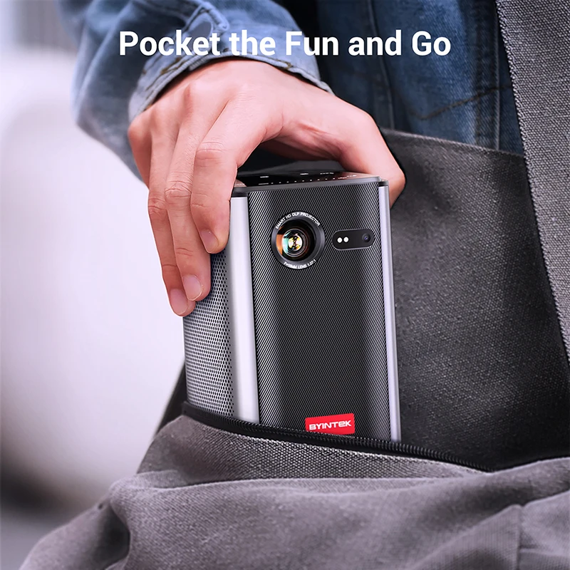 BYINTEK P70 Mini DLP Android Smart Wifi 3D Tragbare Outdoor 4K Mini Tasche Heimkino Bildung Projektor Für Unterricht