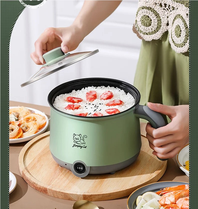 

Electric hot pot,Double layer electric hot pan ，Multifunctional household pot for cooking noodles, mini instant noodle pot