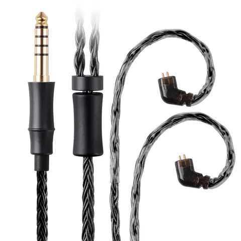 Poyatu Earphone Cable 16 Core Silver-Plated Upgraded Cable With 3.5mm/4.4mm Plug 0.78 2PIN / QDC HIFI Replacement Headset Cord