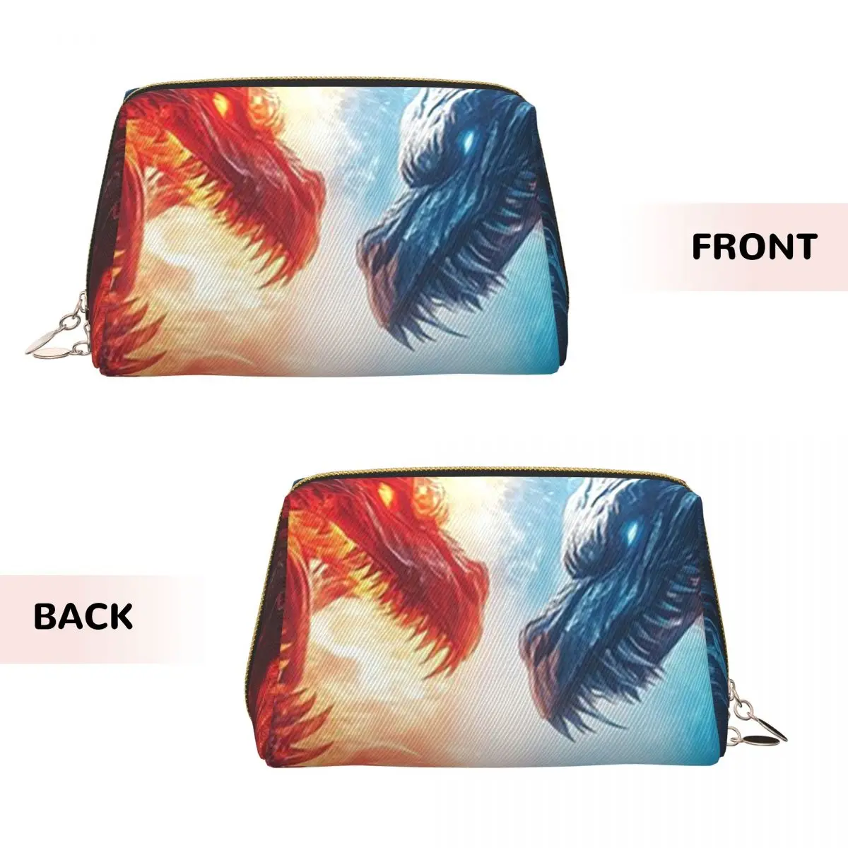 Cartoon Fire And Ice Dragon Print (4) Women Cosmetic Bags Travel Makeup Organizer Pouch Toiletry Storage Dopp Kit Box