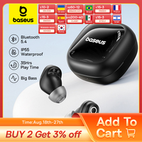 Baseus Bass BD1 Wireless Earphones Bluetooth 5.4 Mini Bean Earbuds 38H Playtime IP55 Waterproof Sports Headphones