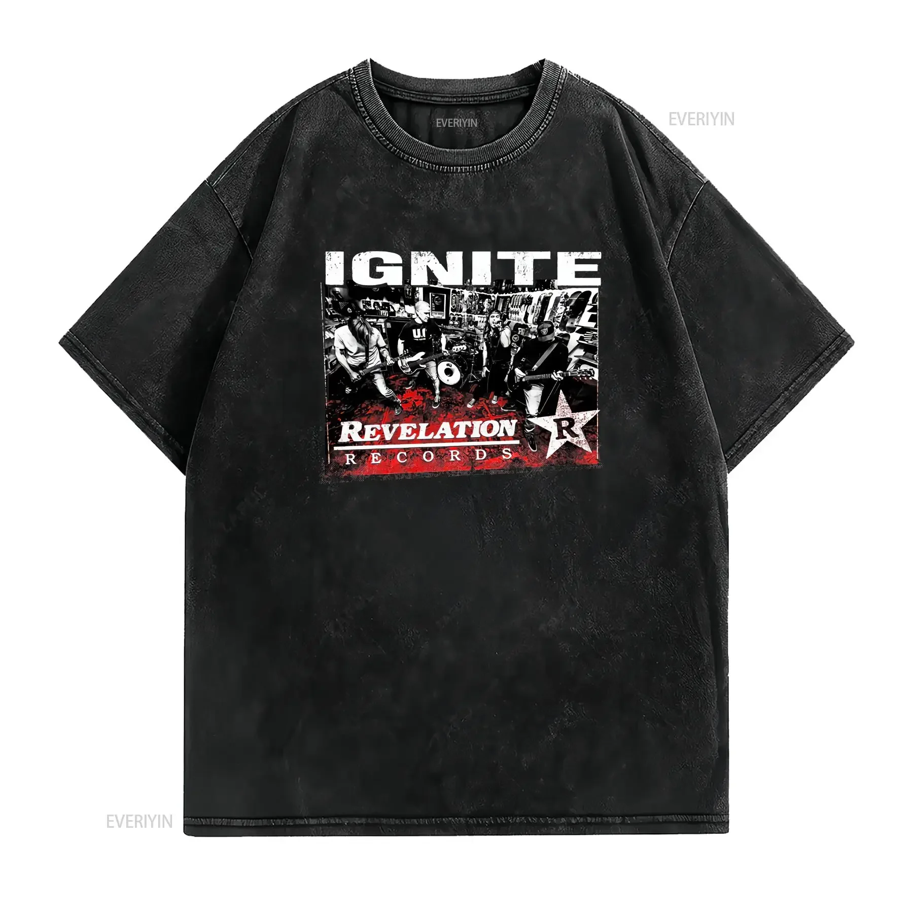 Ignite Band Revelation Album Rock Music T Shirt Cotton UU921 vintage Washed Top For Everyday Wear graphic streetwear Unisex