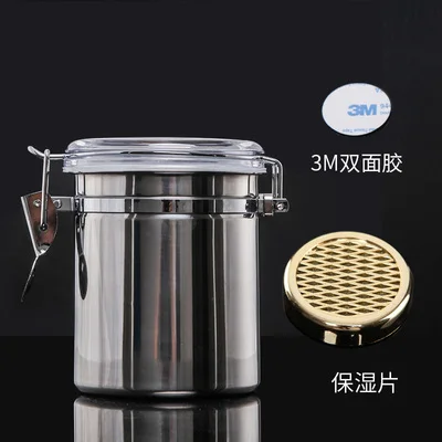 Fashion Silver stainless steel Pipe Tobacco Can Cigar Jar Humidor  Humidifier Airproof pot capacity S/M/L size