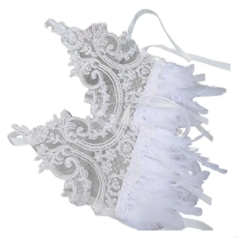 Guanti in pizzo cristallo scintillante 270D per feste Halloween e costumi eleganti