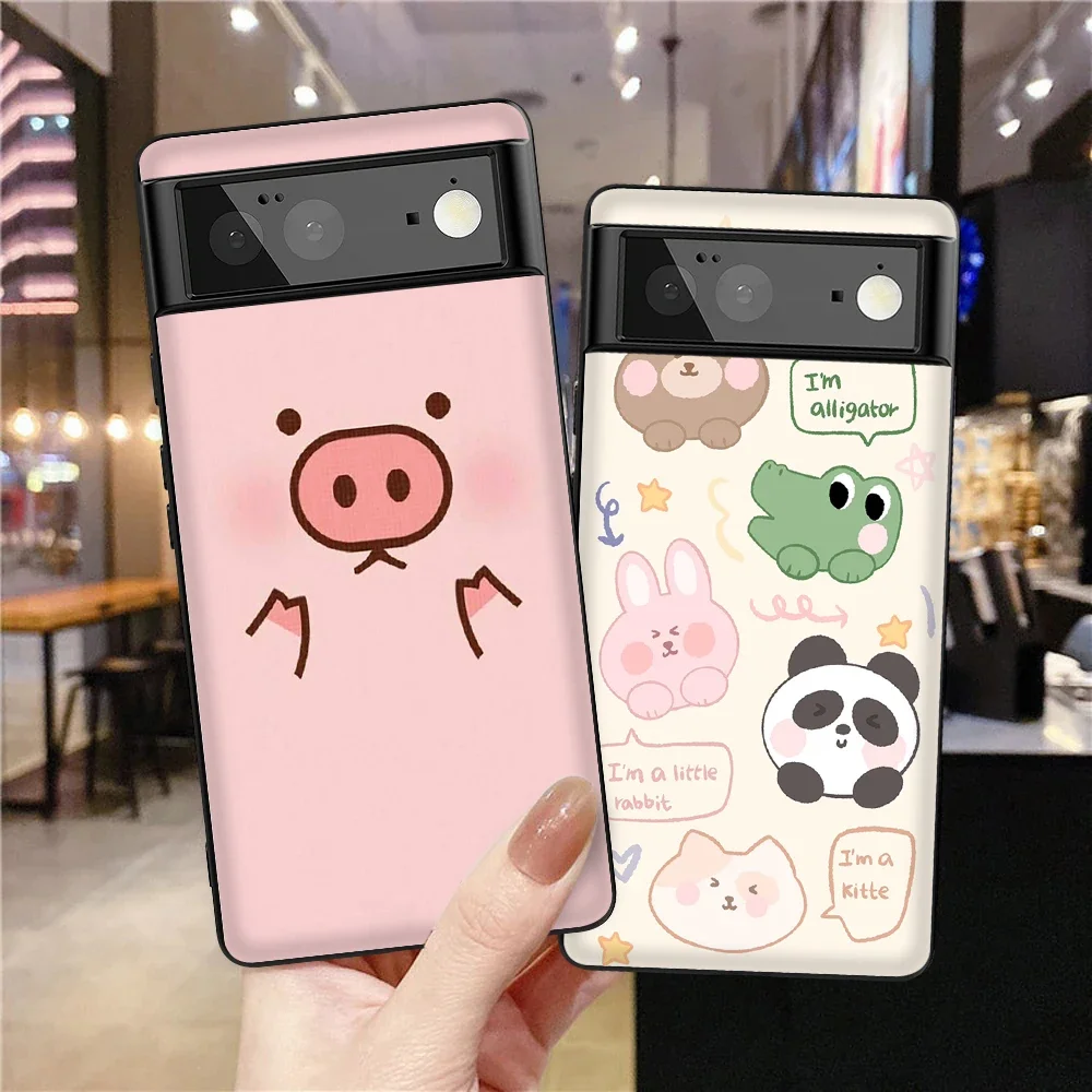 

Cute Pig Cartoon Case for Google Pixel 8 Pro 7 7Pro 6a 6 6Pro Soft TPU Cover for Pixel 4XL 4 4a 3 3XL 3a 3aXL 5 5a 5G Fundas